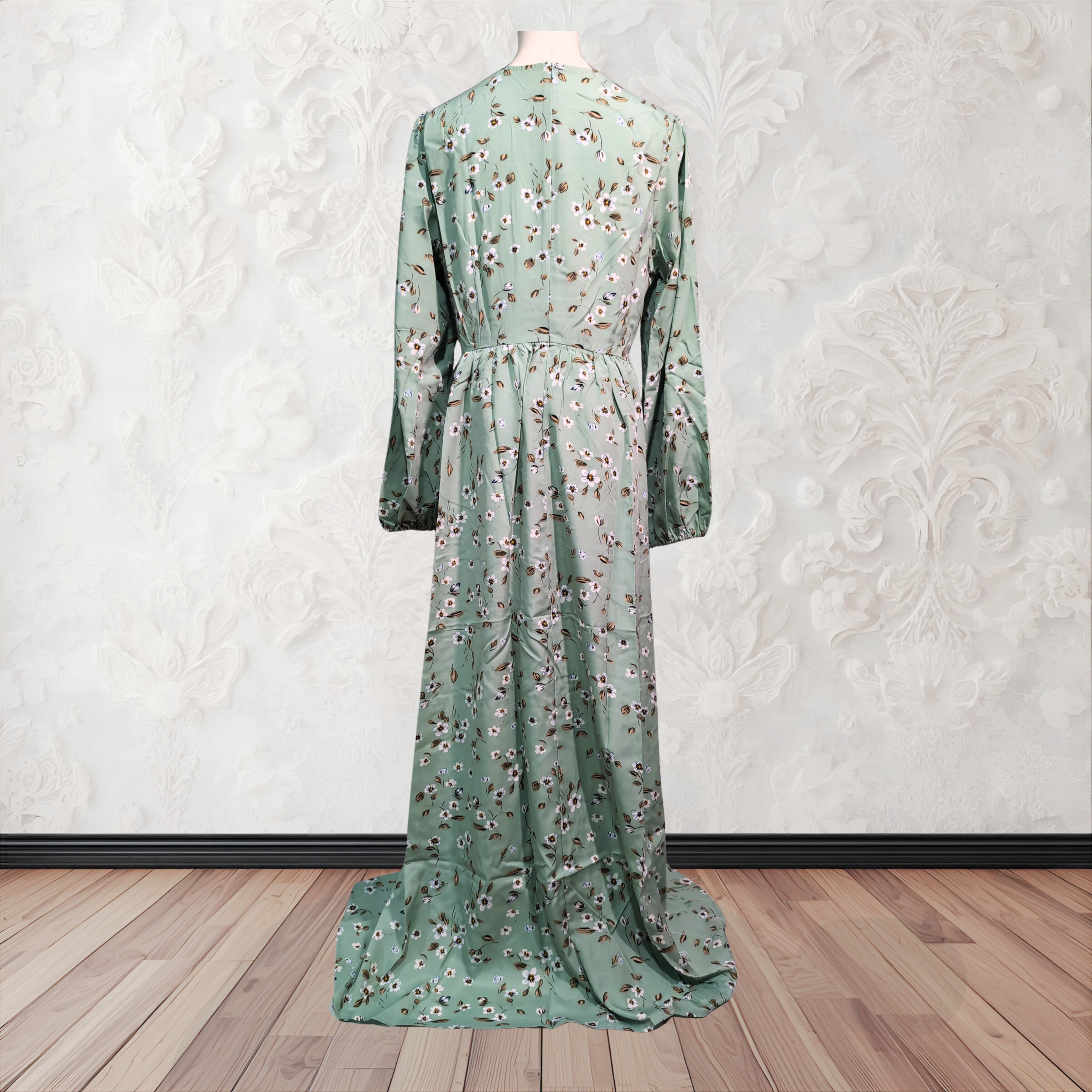 Floral Fancy Abaya in Green