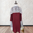 Winter Kurta Set with Embroidered Kashmiri-Style Shawl