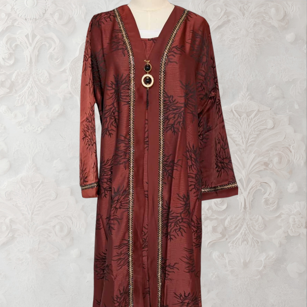 Orchin Abaya in Red