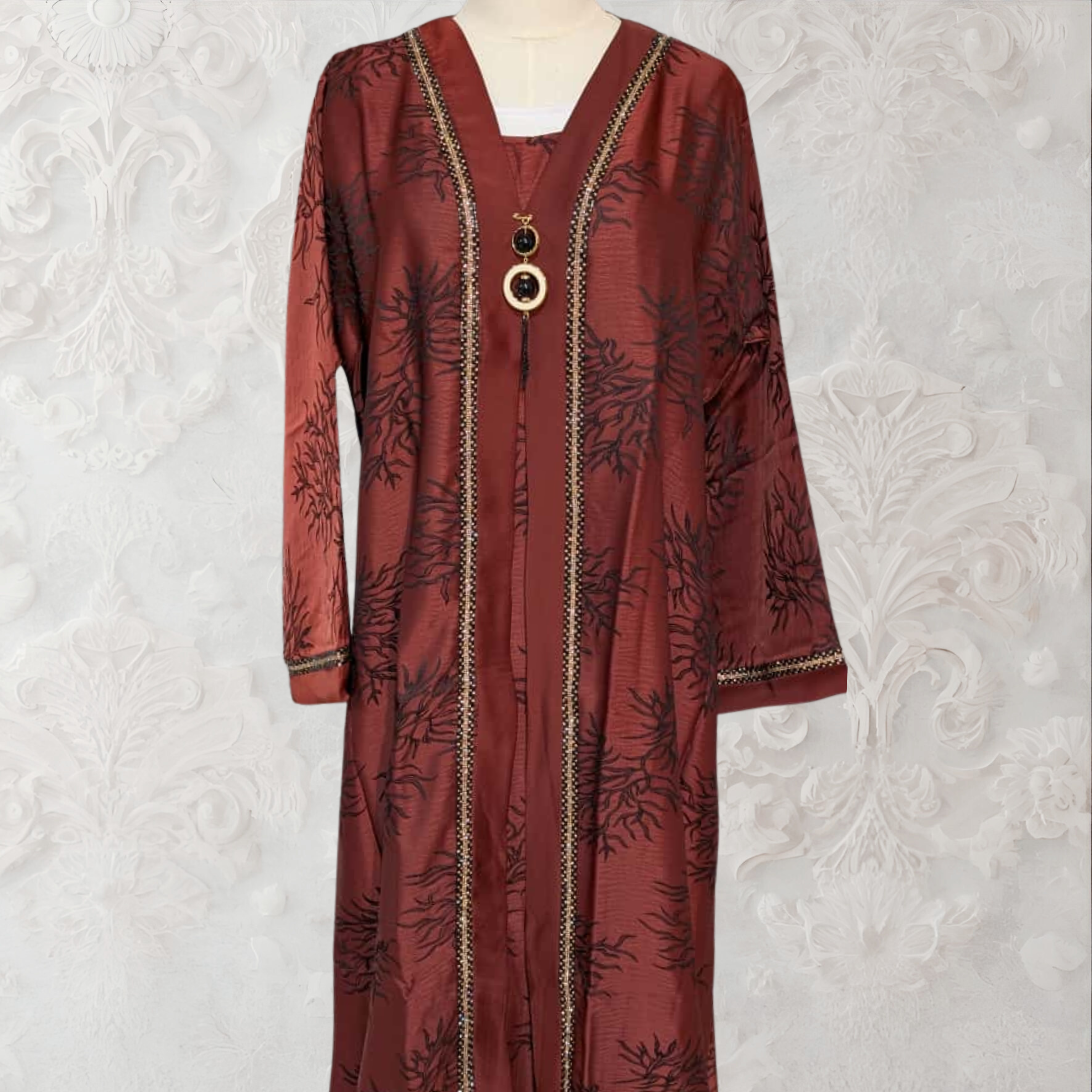Orchin Abaya in Red