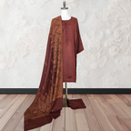 Winter Kurta Set with Embroidered Kashmiri-Style Shawl