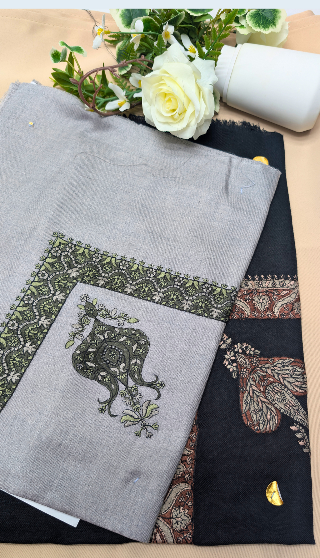 Keffiyeh Scarf with Embroidery