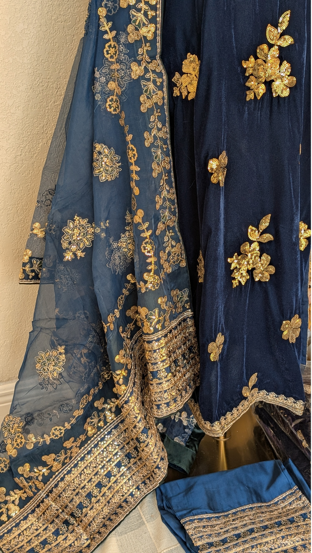 Velvet shelowar kameez