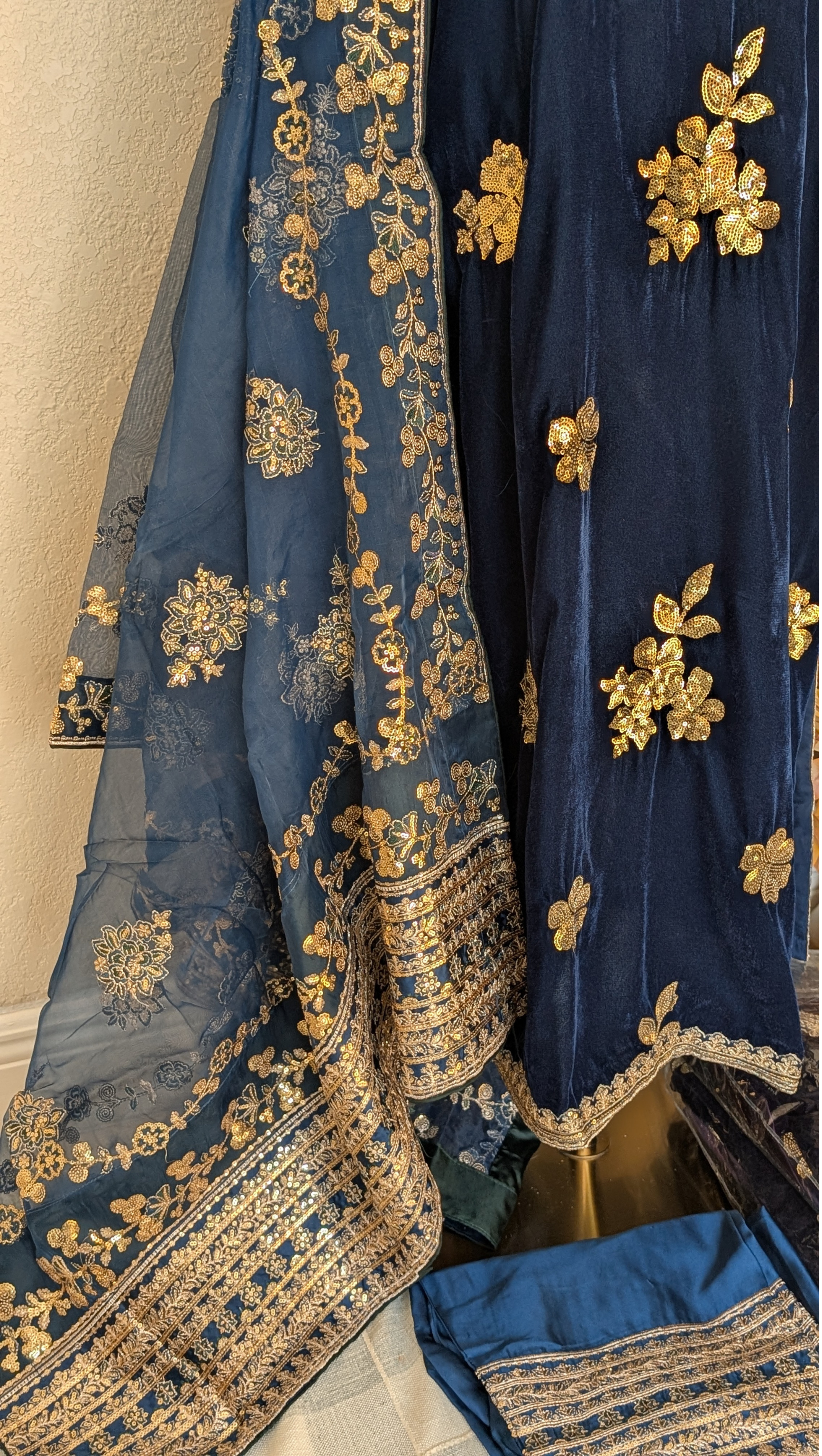 Velvet shelowar kameez