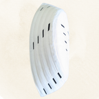 Topi Kufi in white with blue designs