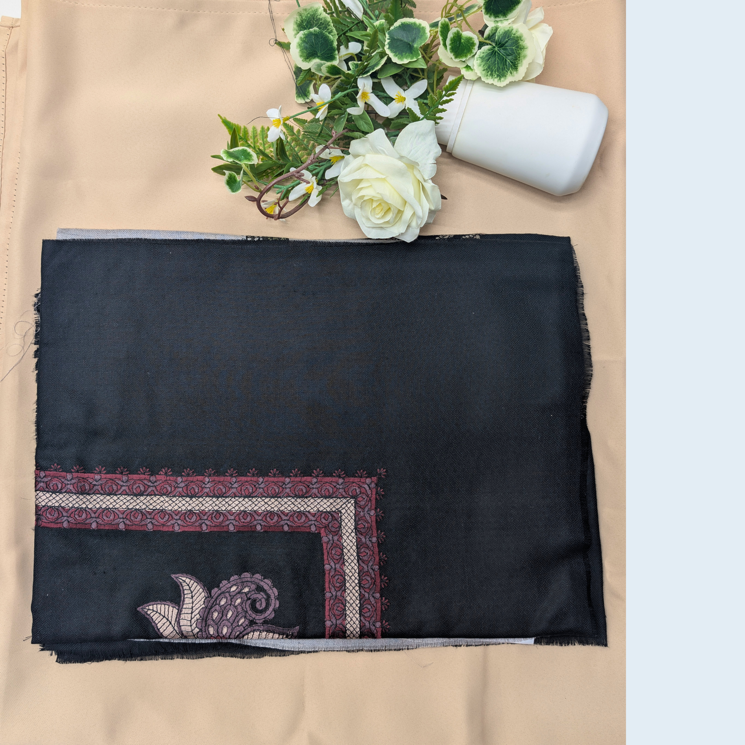 Keffiyeh Scarf with Embroidery