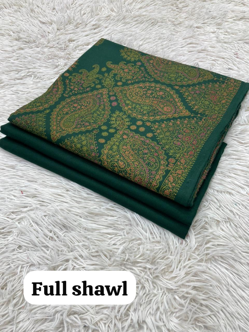 Winter Kurta Set with Embroidered Kashmiri-Style Shawl