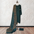 Winter Kurta Set with Embroidered Kashmiri-Style Shawl