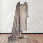 Winter Kurta Set with Embroidered Kashmiri-Style Shawl