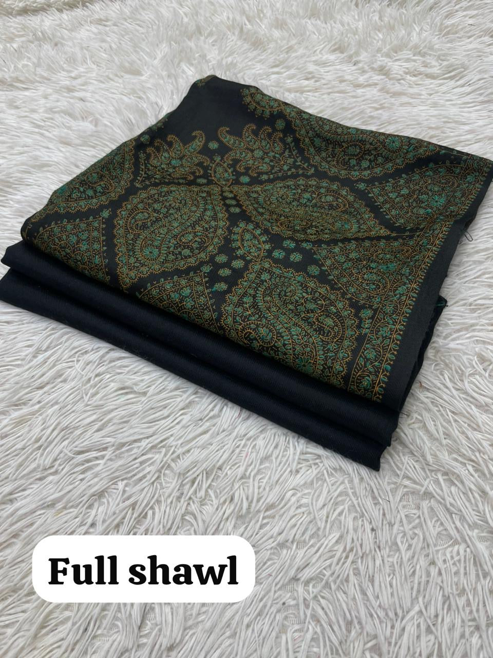 Winter Kurta Set with Embroidered Kashmiri-Style Shawl