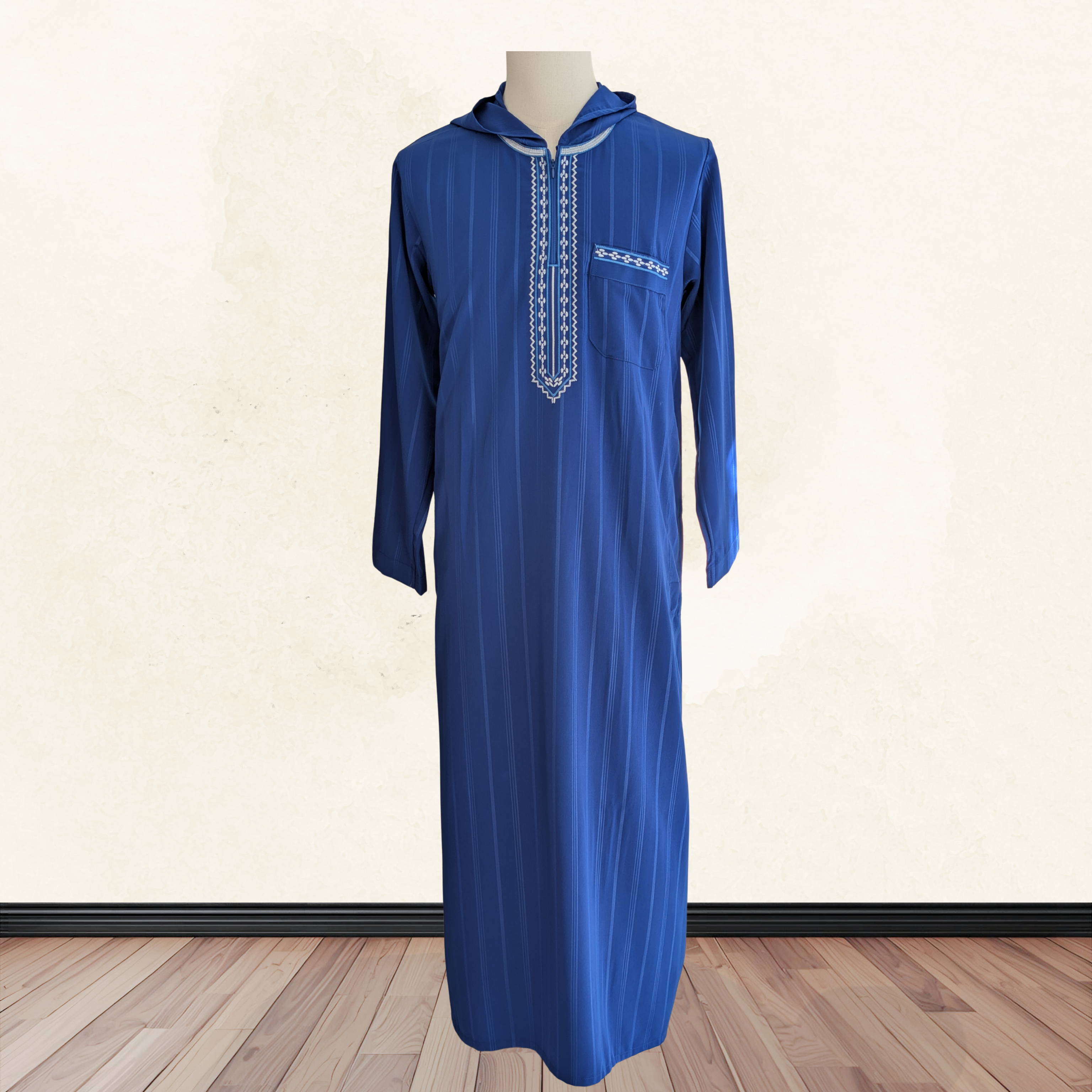Al Soltan Royal Blue Hooded Thobe