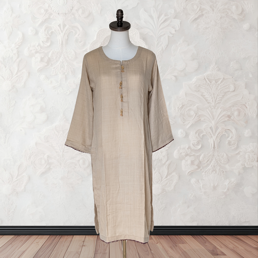 Winter Kurta Set with Embroidered Kashmiri-Style Shawl