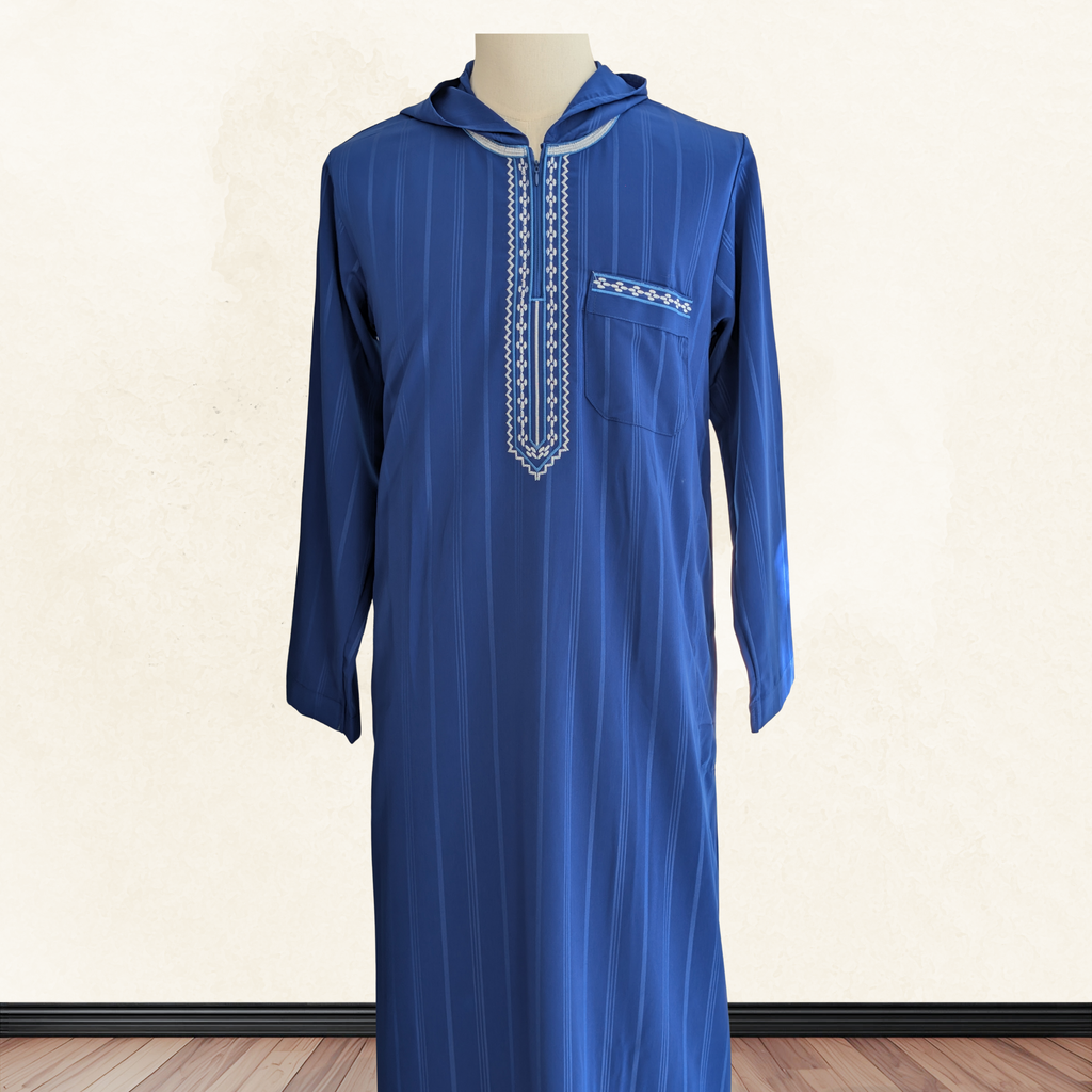Al Soltan Royal Blue Hooded Thobe