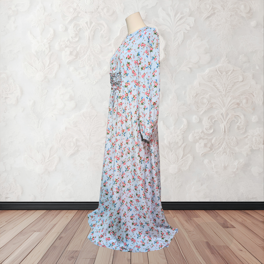 Floral Fancy Abaya in Blue