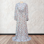 Floral Fancy Abaya in Blue