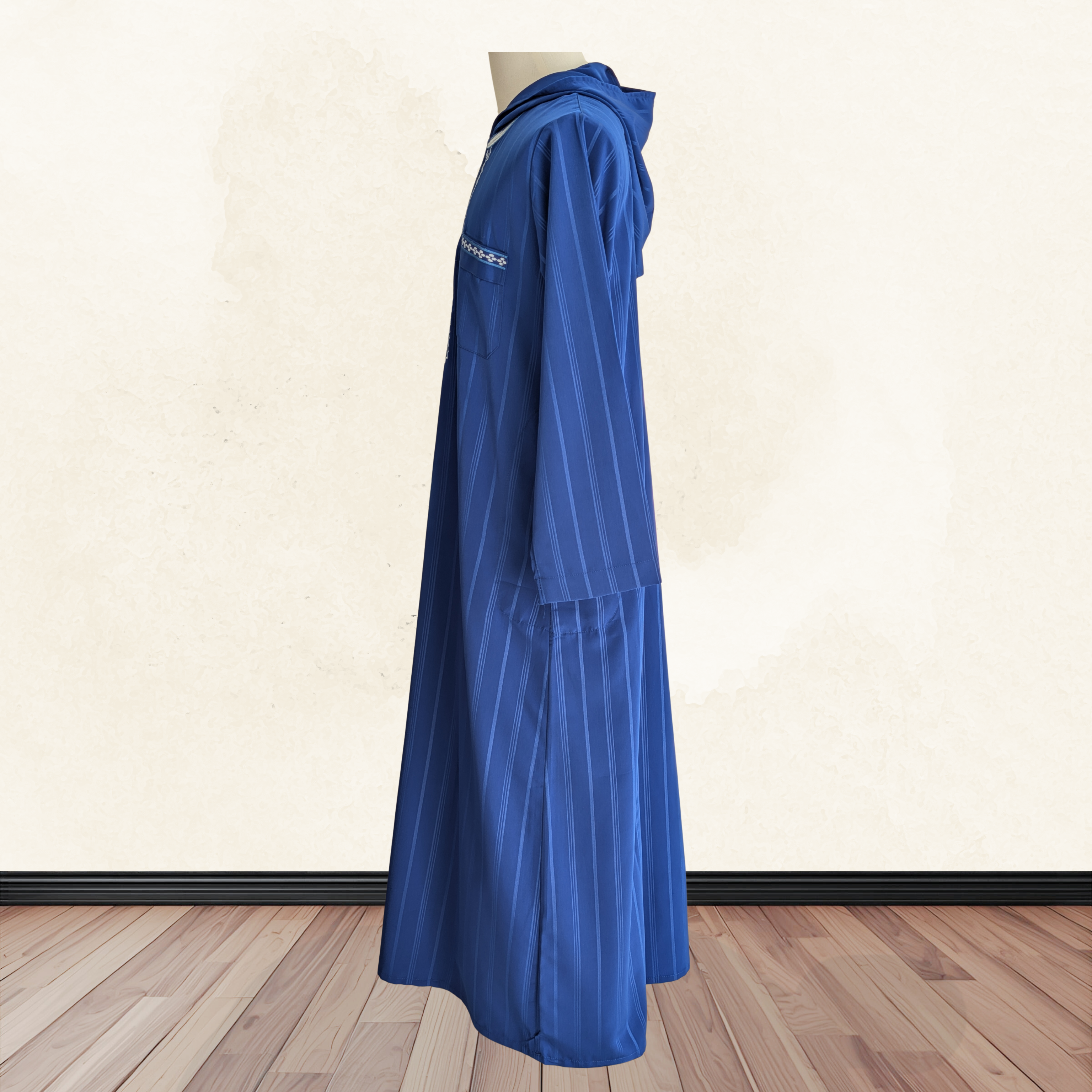 Al Soltan Royal Blue Hooded Thobe