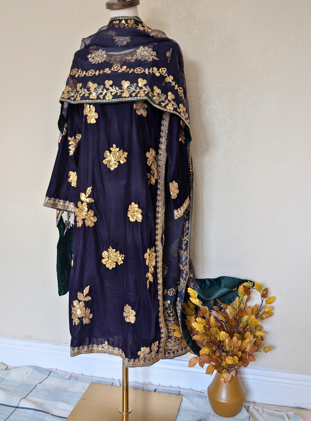 Velvet shelowar kameez