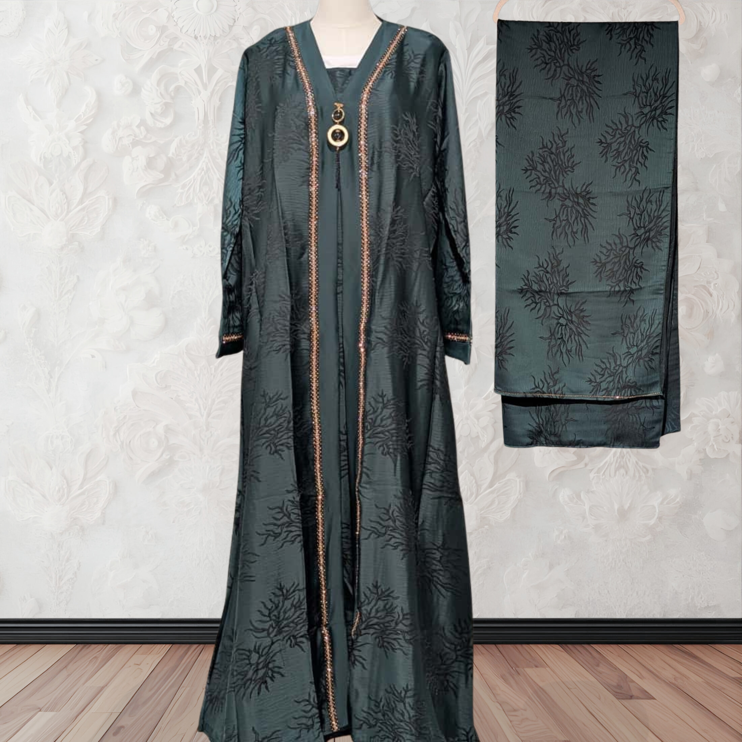 Orchin Abaya in Green