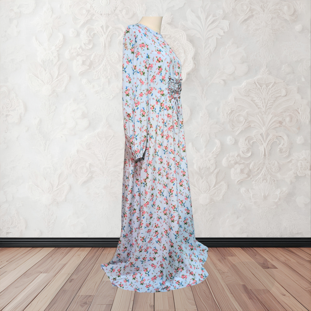 Floral Fancy Abaya in Blue