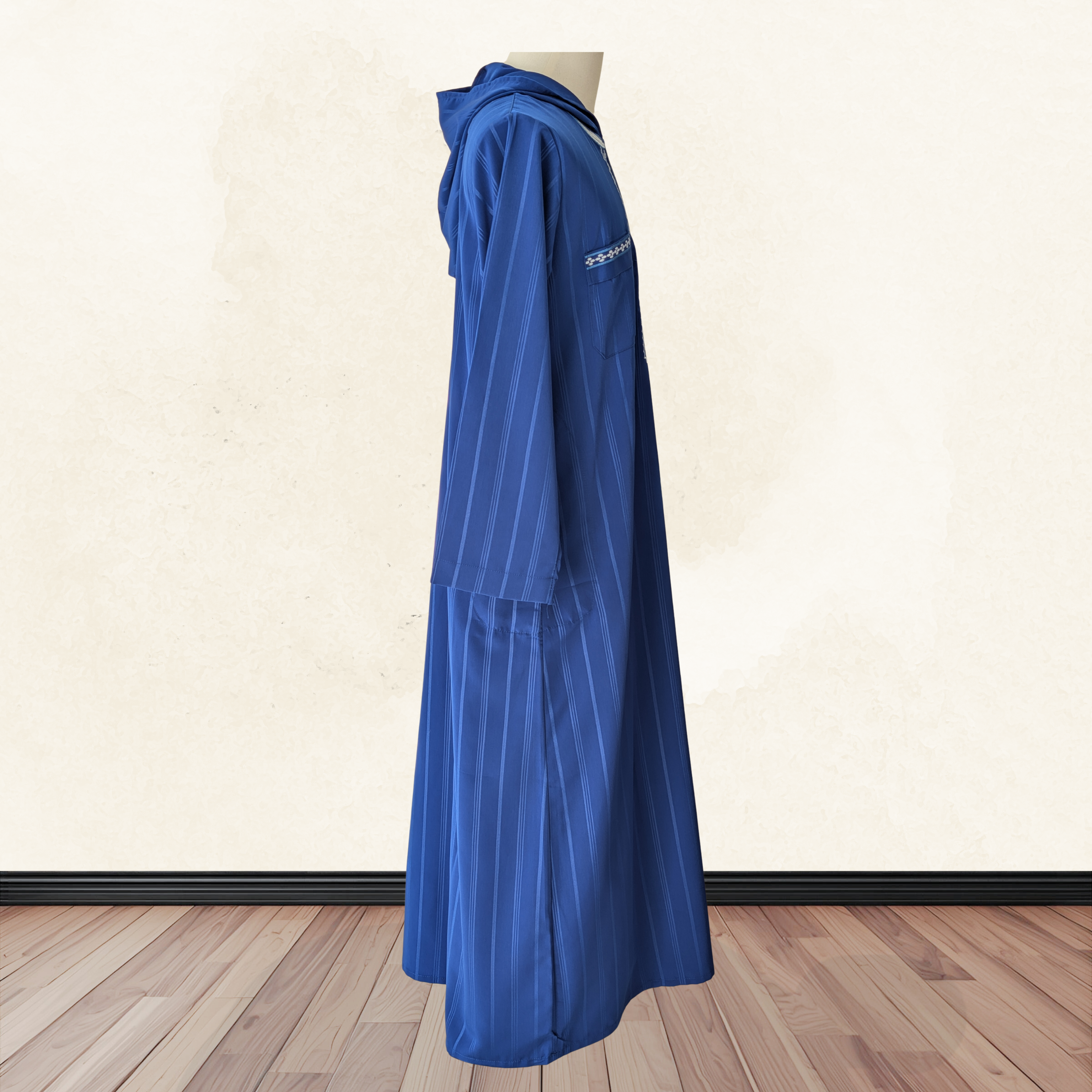 Al Soltan Royal Blue Hooded Thobe