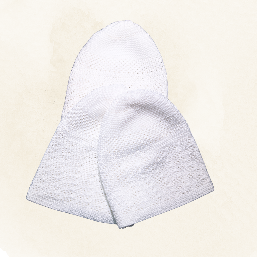 Stretchy Topi Kufi in White