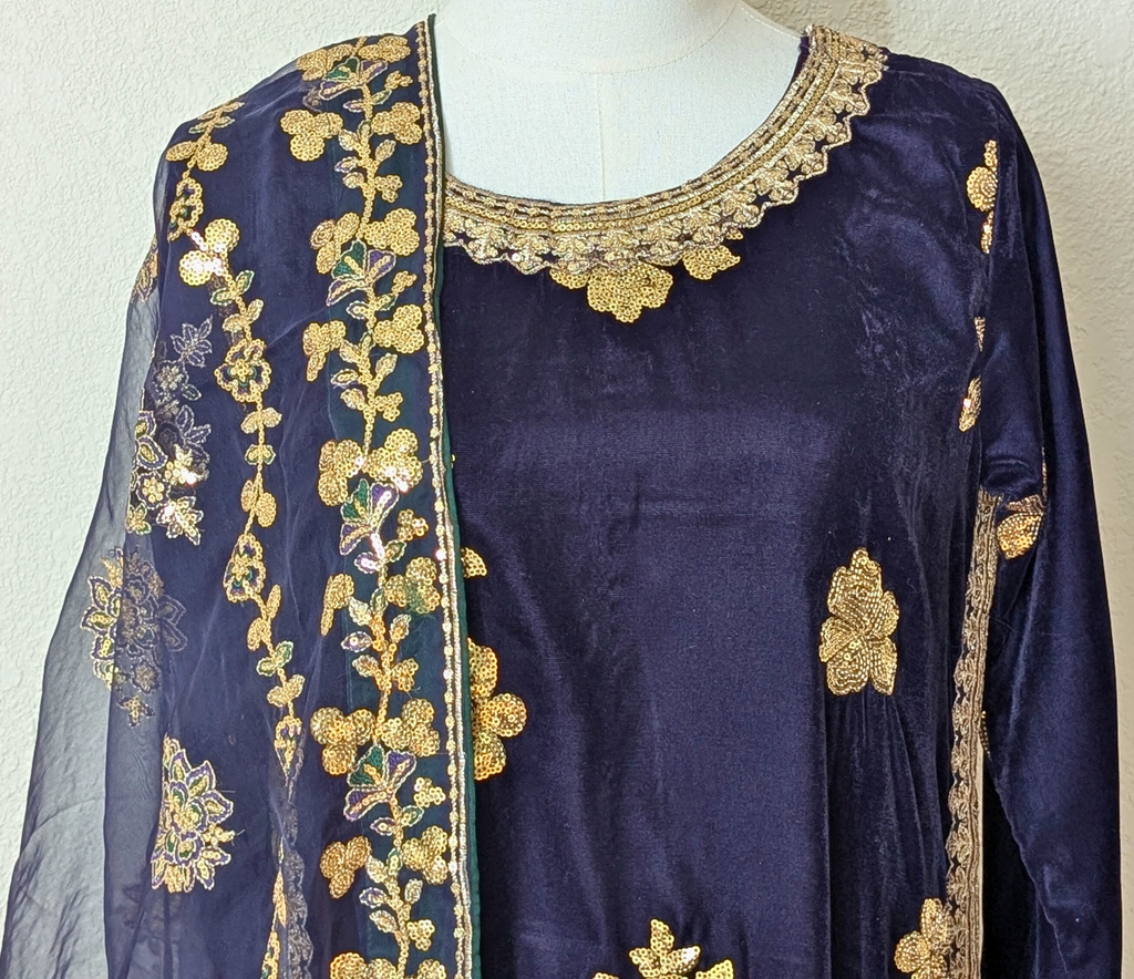 Velvet shelowar kameez