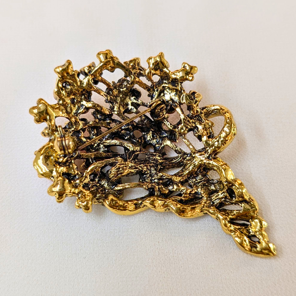 Vintage-Style Crystal Flower Bouquet Pins