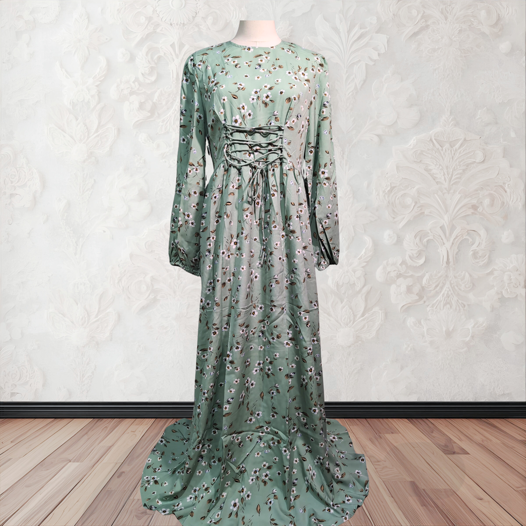 Floral Fancy Abaya in Green