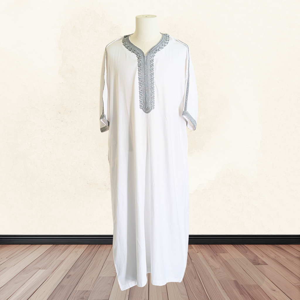 Moroccan Thobe in White