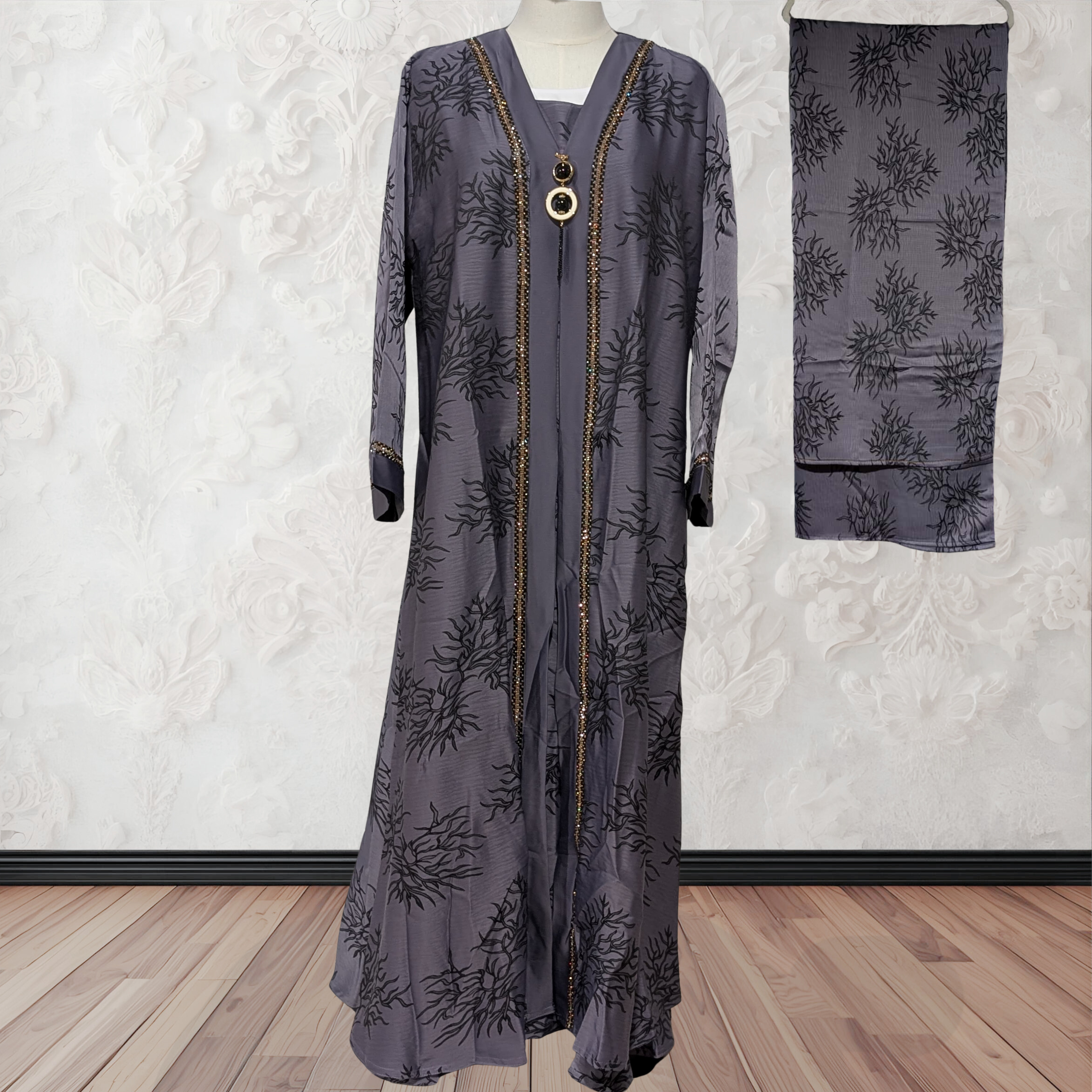 Orchin Abaya in Purple