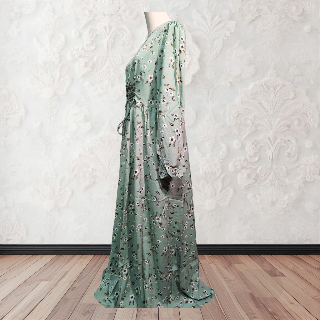 Floral Fancy Abaya in Green