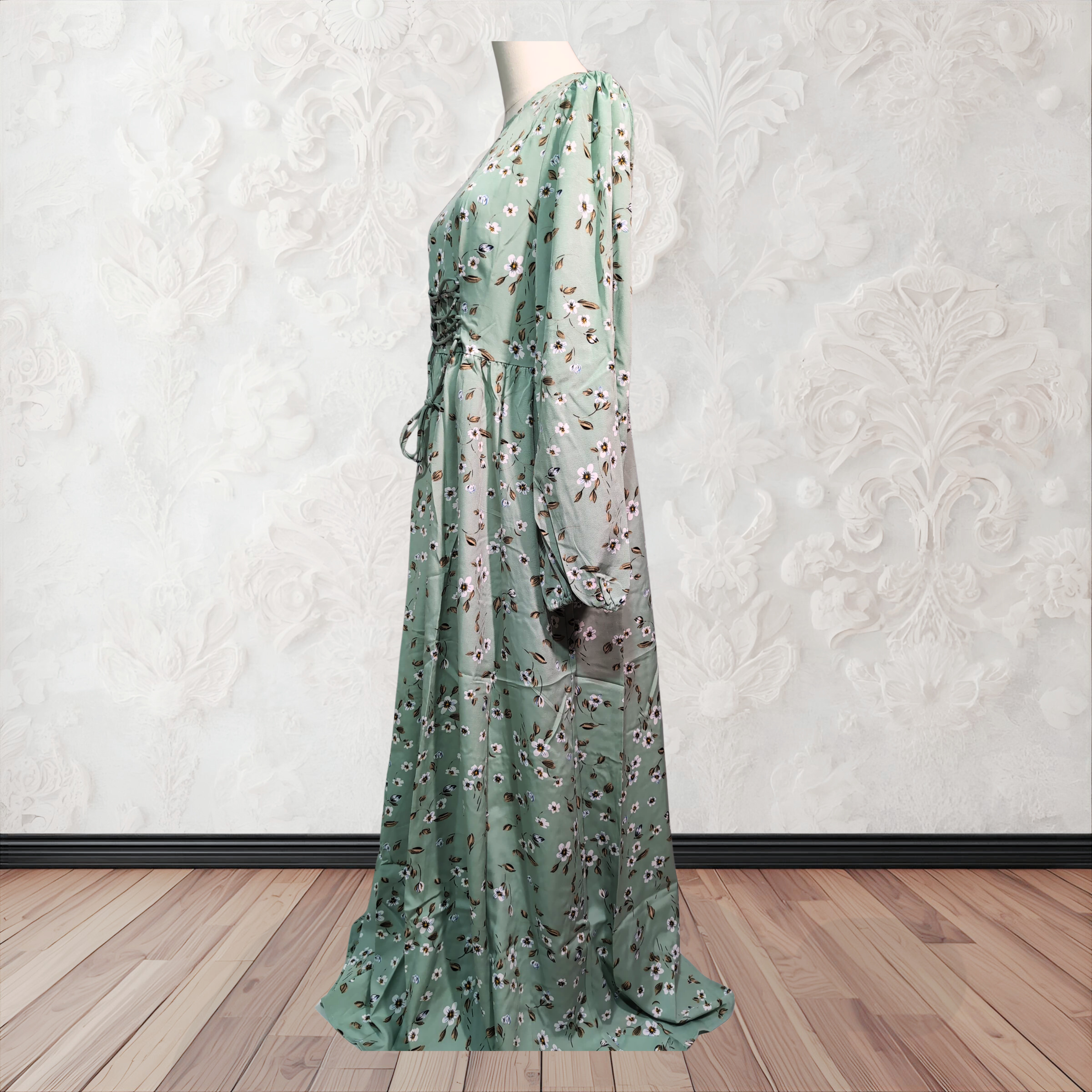 Floral Fancy Abaya in Green