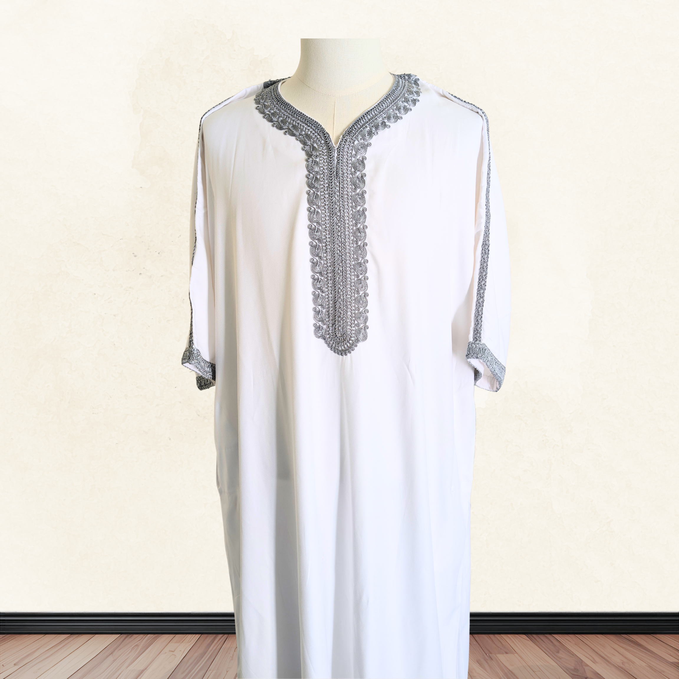 Moroccan Thobe in White