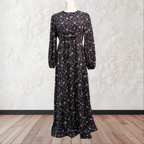 Floral Fancy Abaya in Black