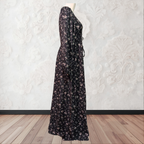 Floral Fancy Abaya in Black
