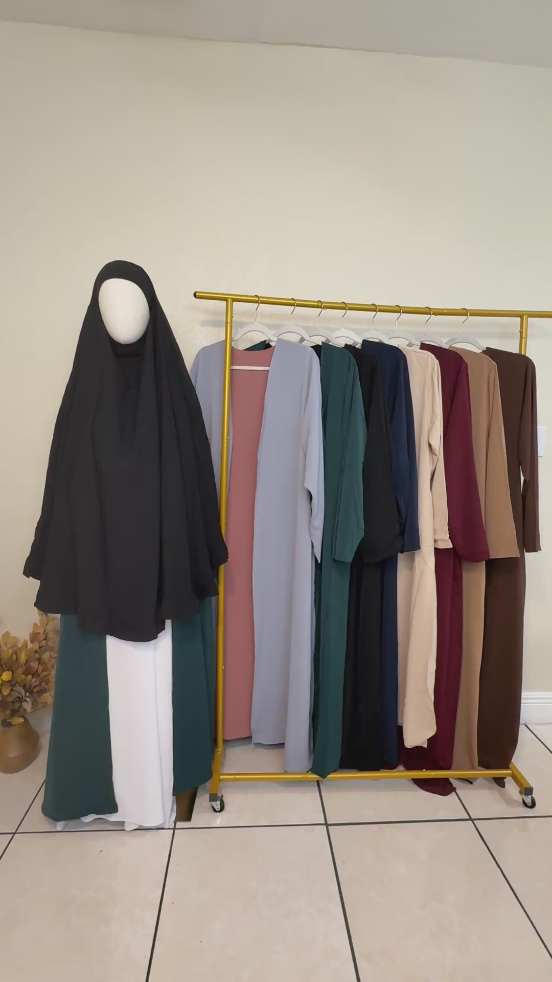 Zaira open Abaya in Mauve and Gray